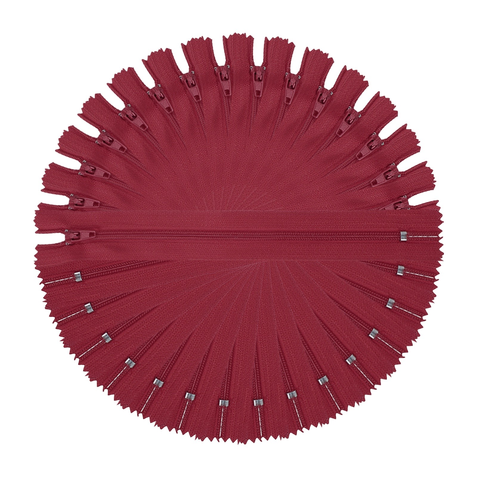 9 Inch Nylon Coil Zippers, #3 Wine Red Sewing Zippers,Pack of 15