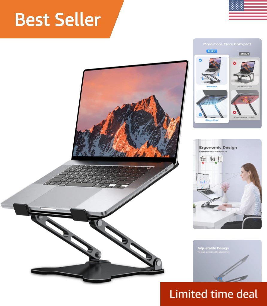 Ergonomic Adjustable Laptop Stand, Portable Foldable Holder for 10-15.6" Laptops