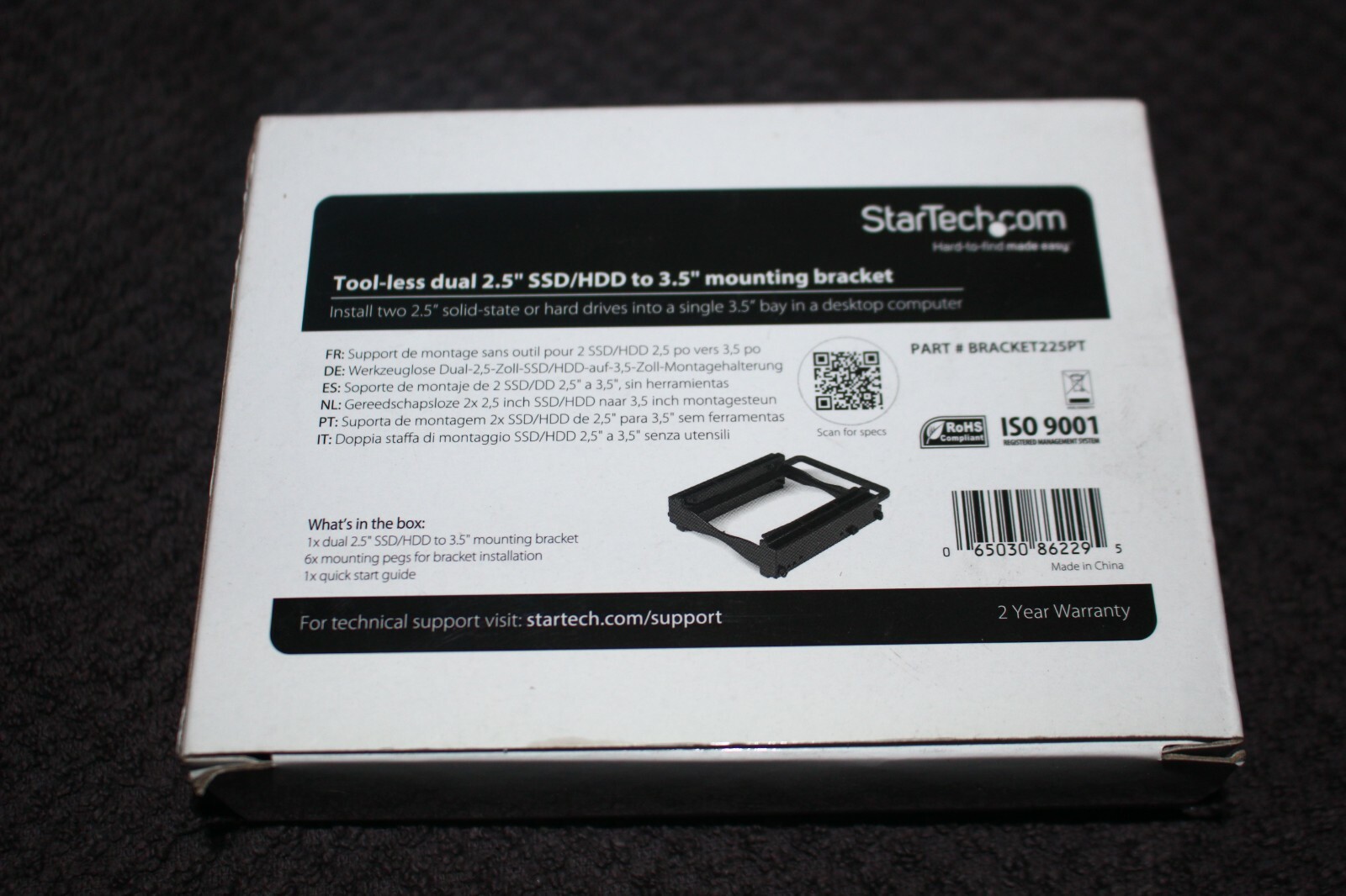 StarTech.com Dual 2.5" SSD/HDD Mounting Bracket for 3.5? Drive Bay - Tool-Less