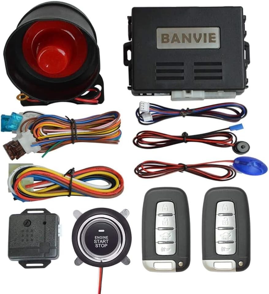 Sistema De Alarma Para Carros boton Encendido Control Remoto Todo En 1 Calidad