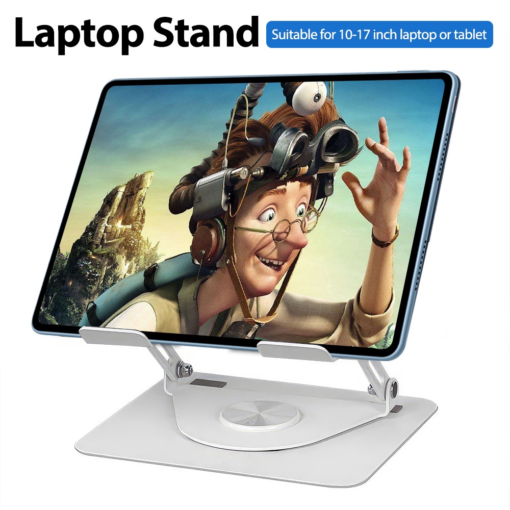 Ergonomic Laptop Riser Holder Stand Foldable Adjustable w/ 360° Rotating Bracket