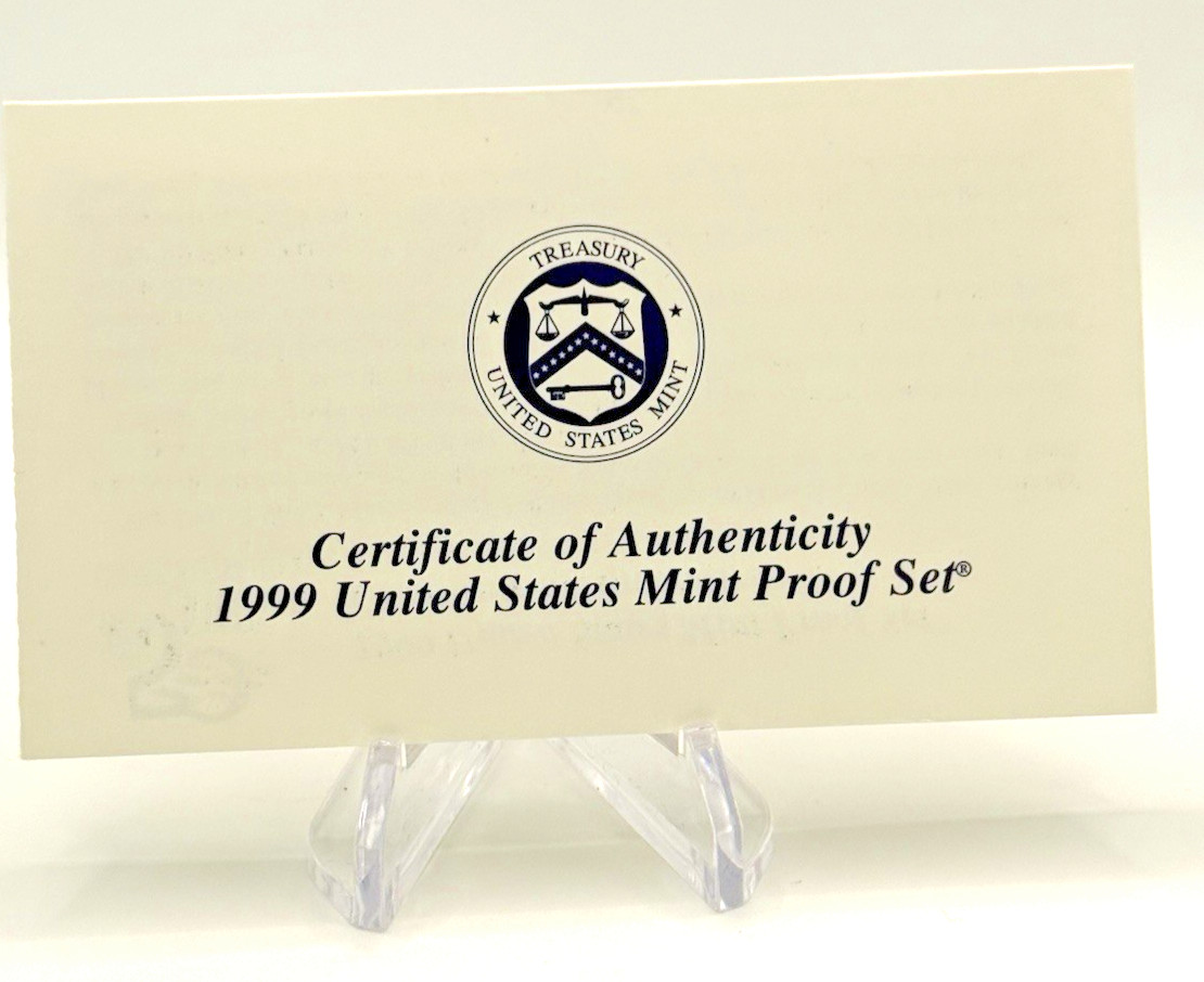1999-S US Mint Proof Set 9 Coin Set OGP Original Government Packaging COA