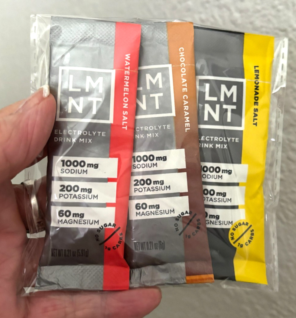 LOT 3 LMNT ELECTROLYTE Chocolate Carmel Lemonade Watermelon Salt Hydration Drink