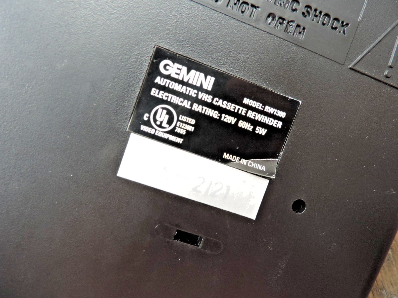 Gemini Automatic VHS Rewinder RW1300 Tested Works