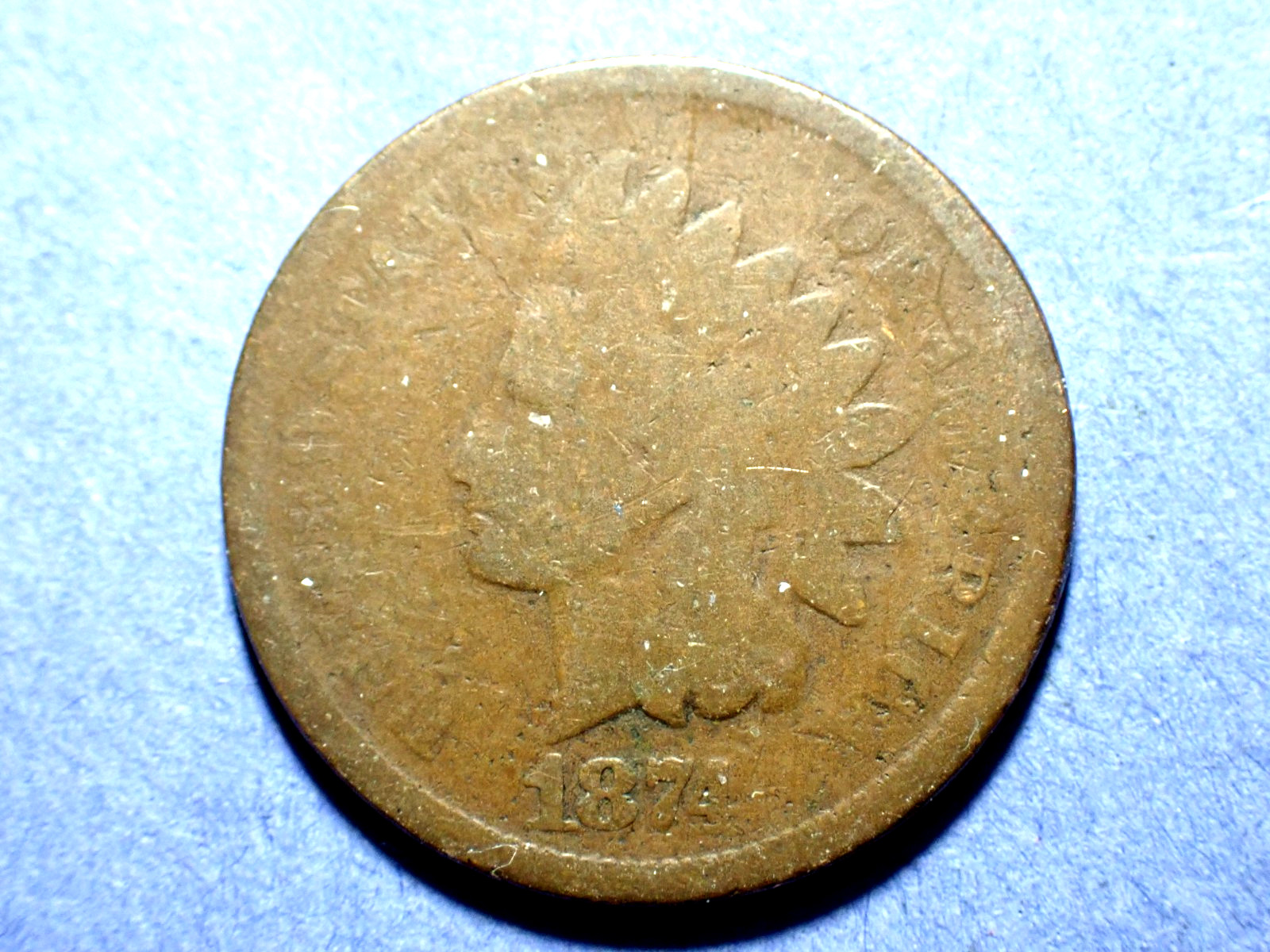 1874 Indian Cent  Good