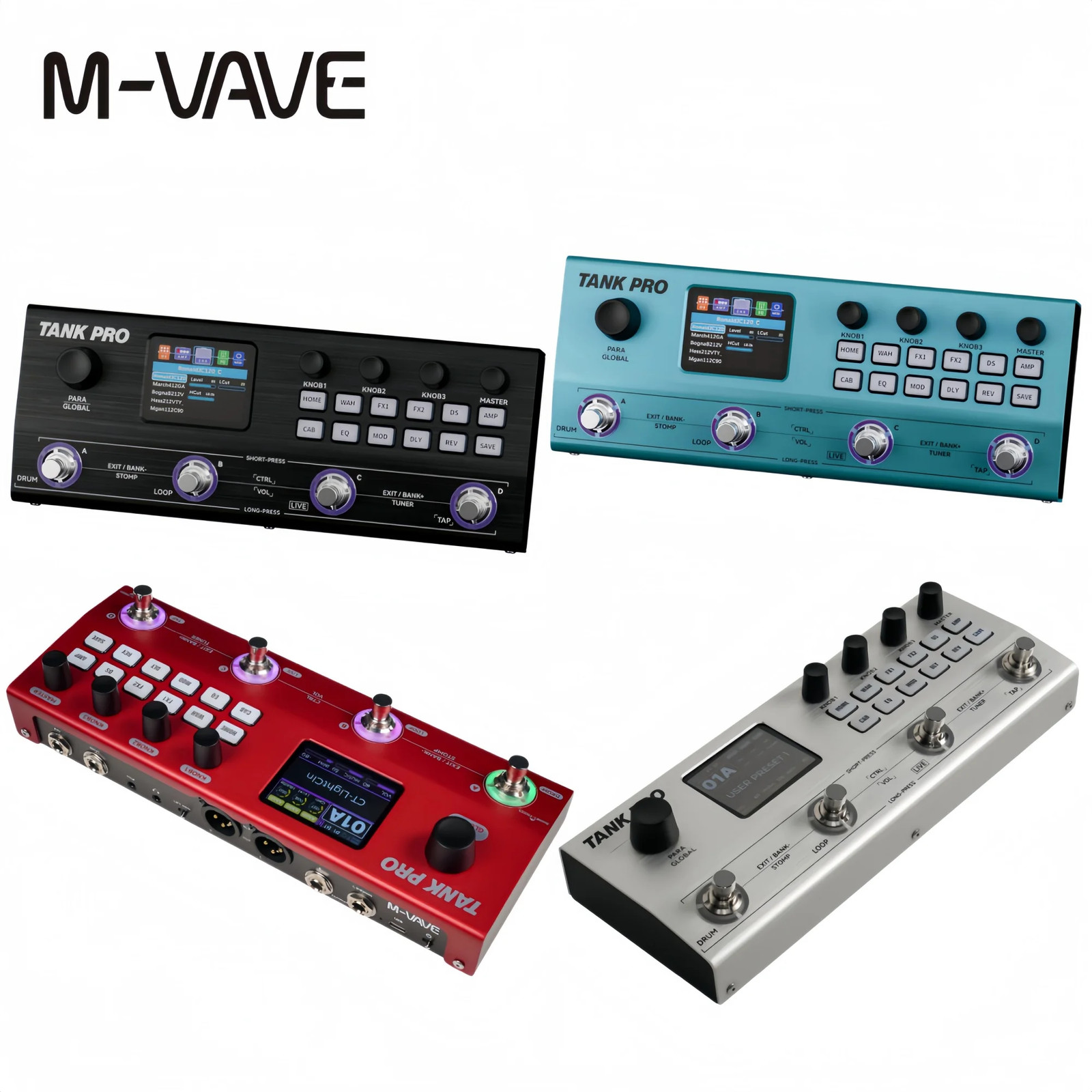 M-VAVE TANK PRO Electric Guitar Pedal, 90 Amp+90 Cab Models, 300+ FX, 120 Preset