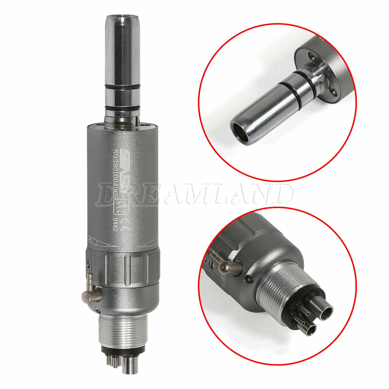 3PCS Dental Slow Low Speed Air Motor Micromotor 4-Hole Handpiece Connector 4H