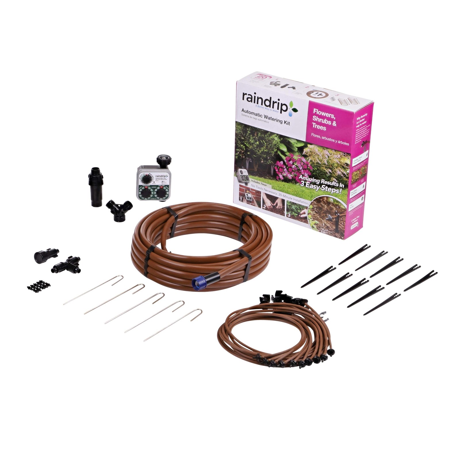Raindrip SDFSTH1P Automatic Drip Irrigation Watering Kit with 50 feet, Timer