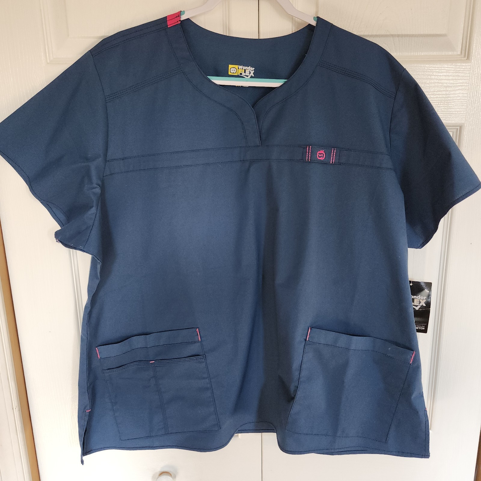 Wonder Wink Flex Patience Caribbean Blue Scrub Top 6208X Womens Size 3X NWT