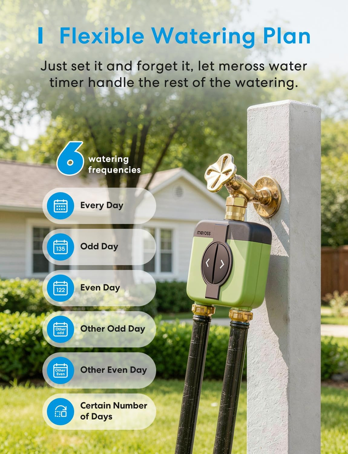 Smart WiFi Water Timer - 2 Zone Sprinkler Controller for Garden Hose