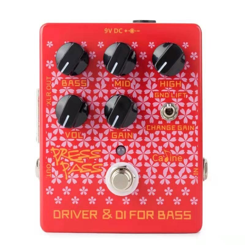 Bass Overdrive Pedal Bass Pedal Driver+DI for Bass Fit Gain Noise Reduction