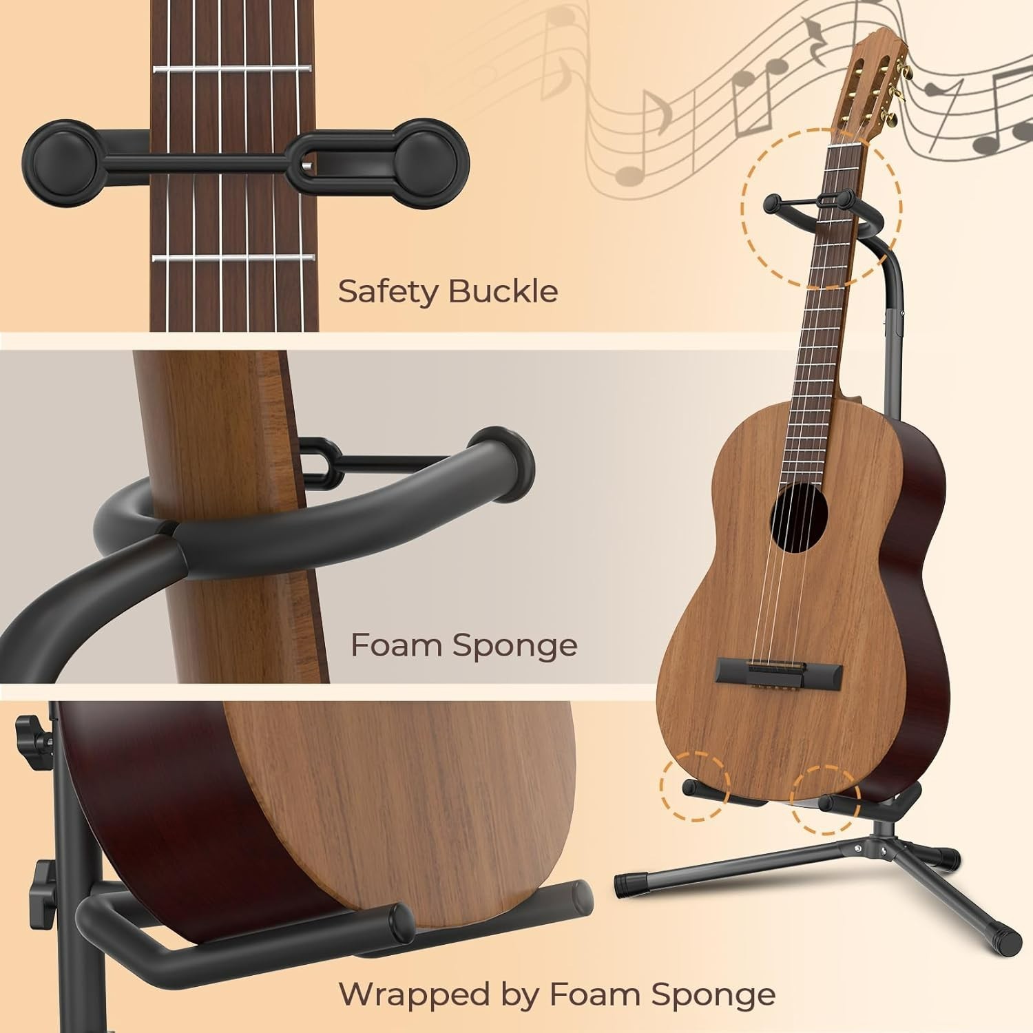 Elegant Adjustable Guitar Stand - Foldable for Electric & Classical Instruments