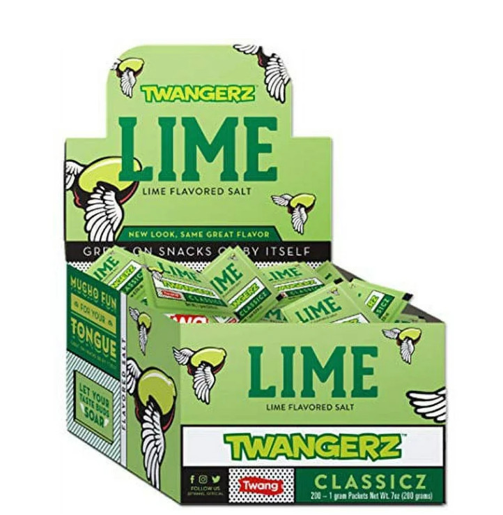 Twangerz Snack Topping, Lime, 1 Gram Packets (Pack of 200)