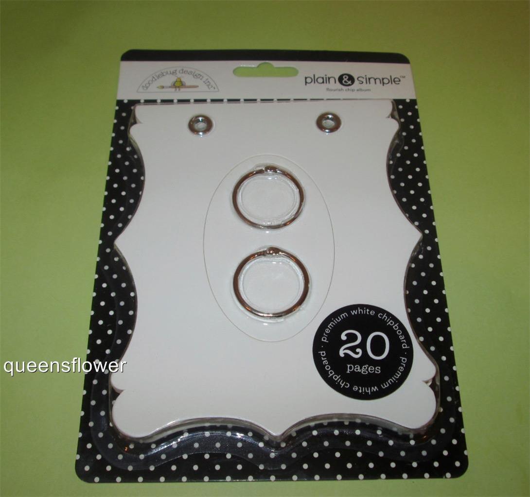 DOODLEBUG DESIGN PLAIN & SIMPLE FLOURISH CHIP ALBUM 5"X6"