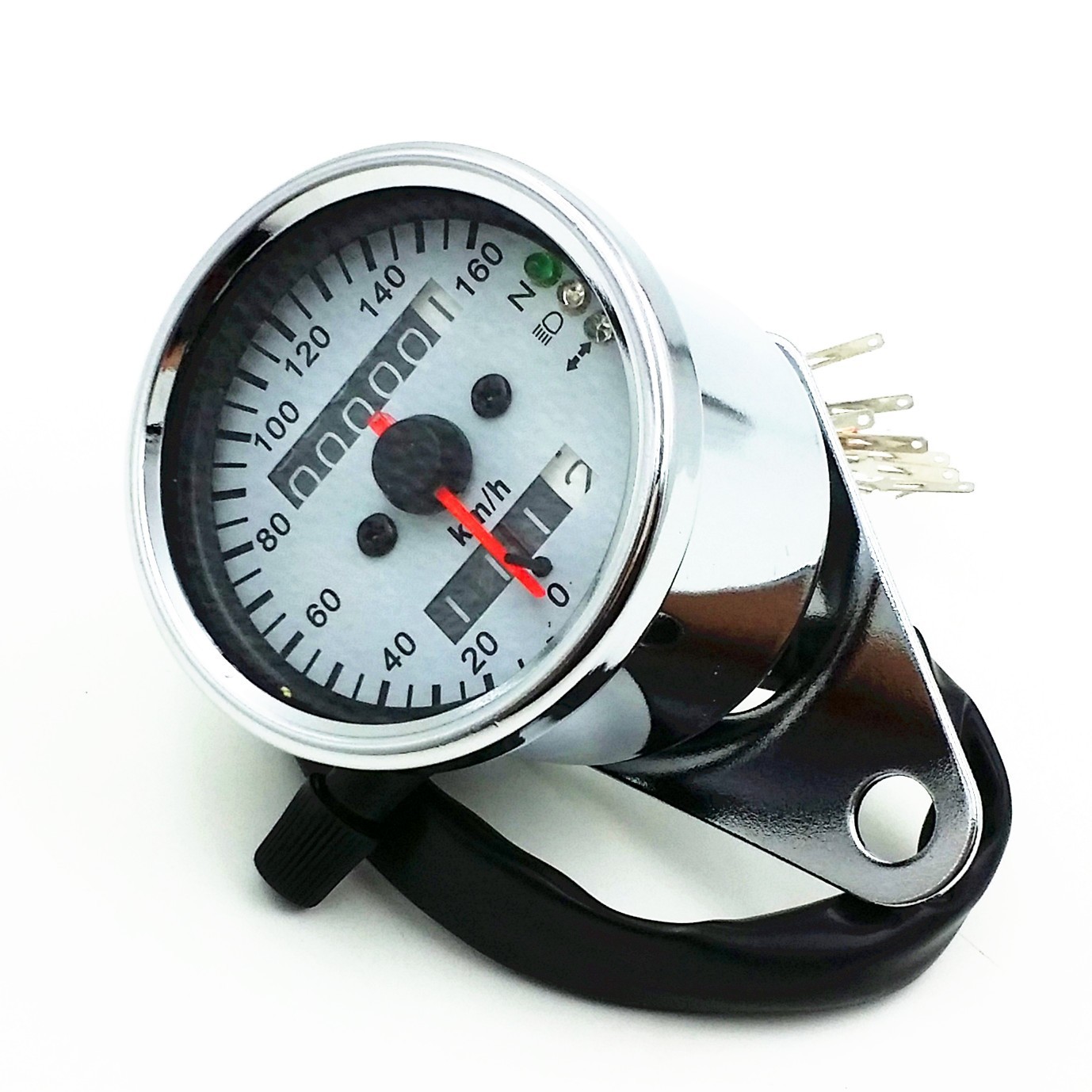 LED Backlight Signal Universal Motorcycle Odometer KMH Speedometer Gauge Cafe CB