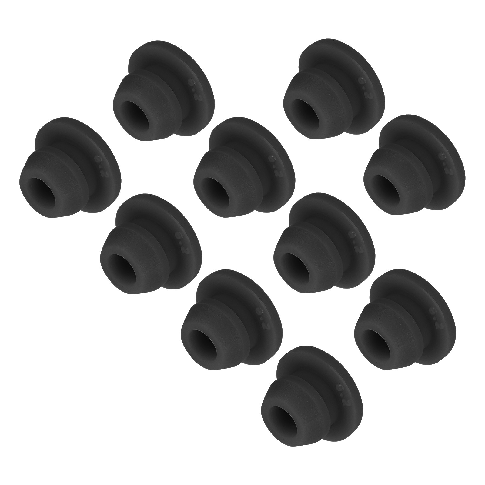 10pcs Silicone Snap in Locking Hole Plugs,6mm Narrow Groove 2mm Black