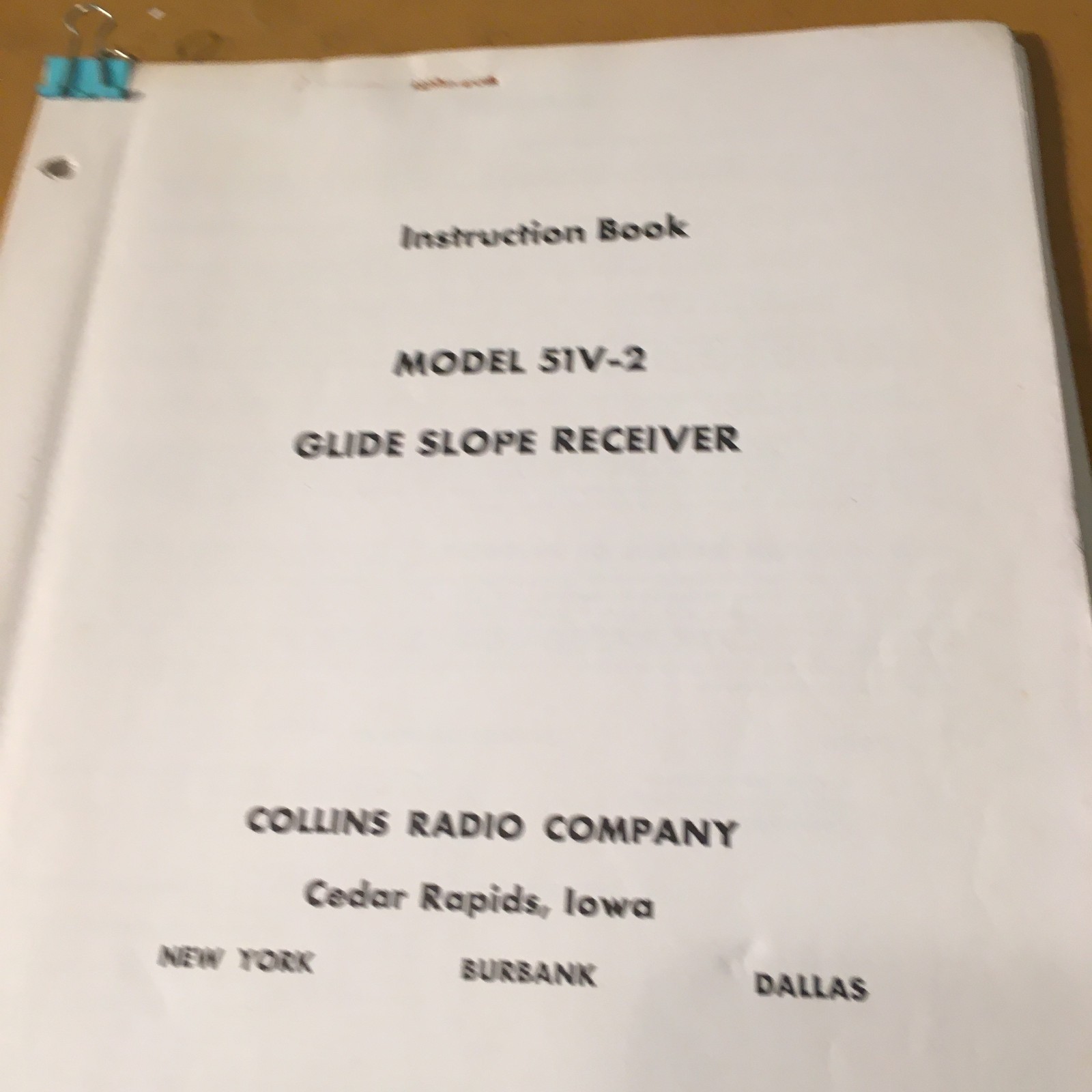 Collins 51V-2 Glideslope Install, Service & Parts Manual