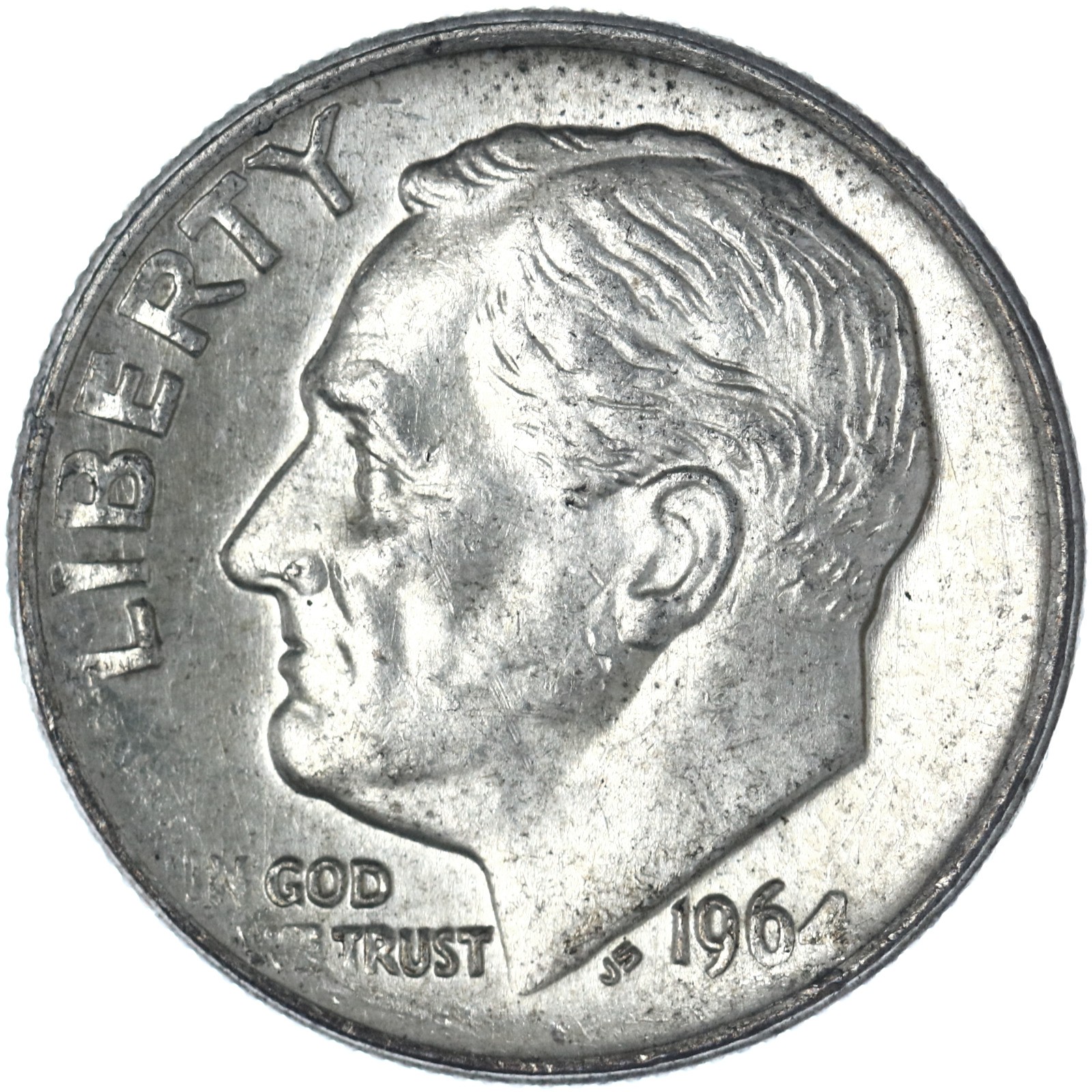 1964 (P) Roosevelt Dime 90% Silver About Uncirculated AU See Pics R970