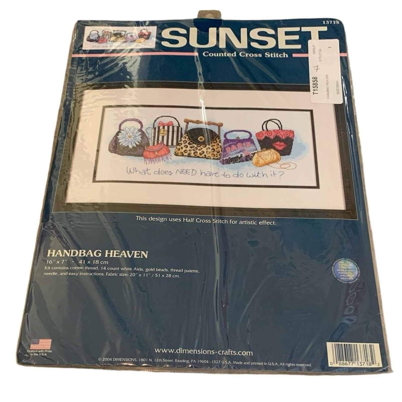 Vintage Sunset Dimensions Handbag Heaven Purse Counted Cross Stitch Kit New