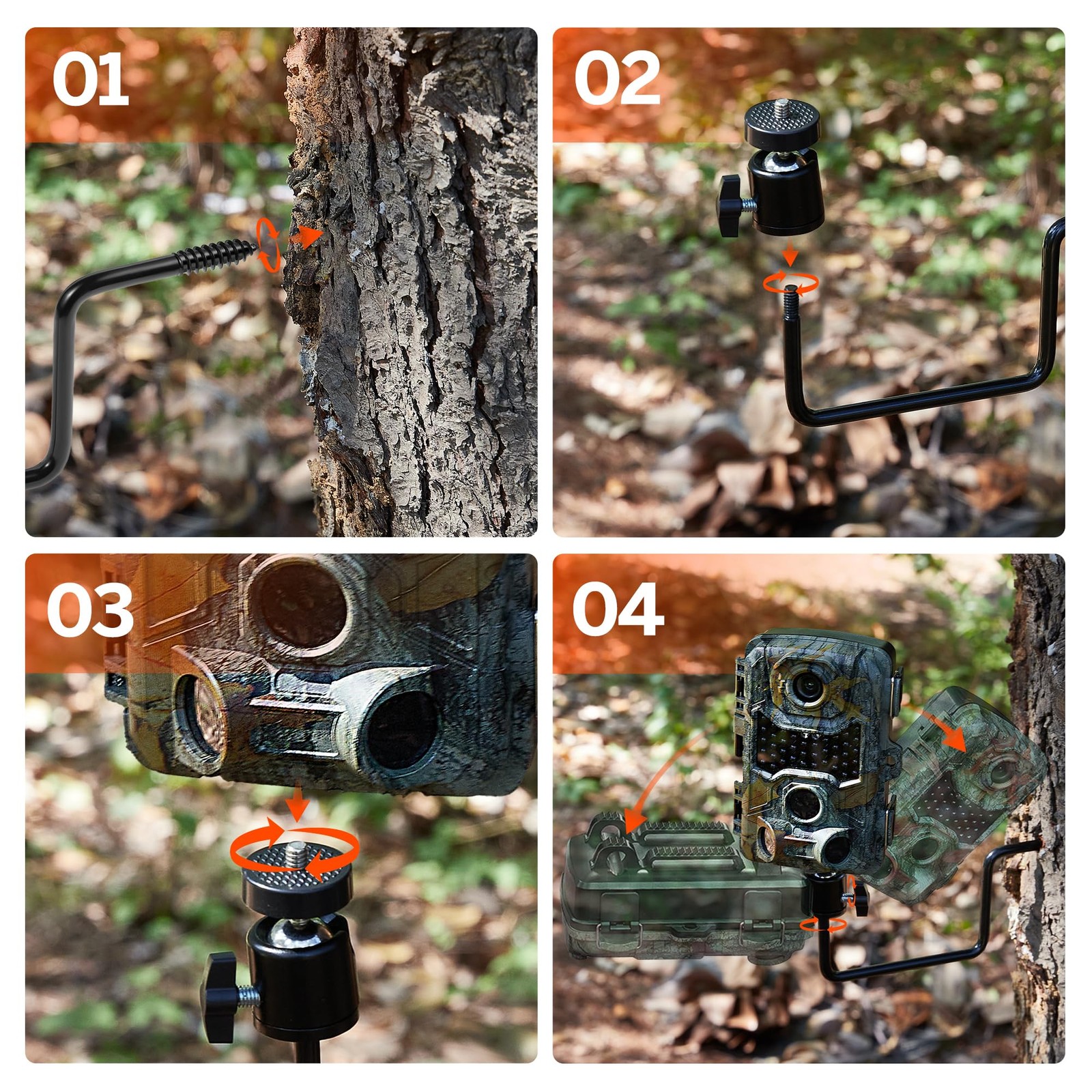 ALTIN Trail Camera Tree Mount, Holder, Bracket, 360 Rotatable, 5KG Capacity, ...