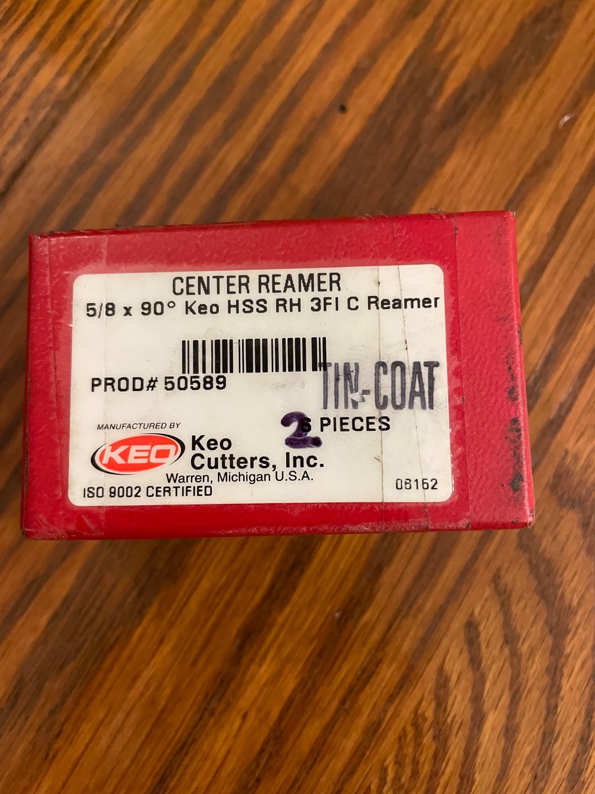 Keo Cutters center reamer 5/8” X 90° . Model # 50589 tin coat.