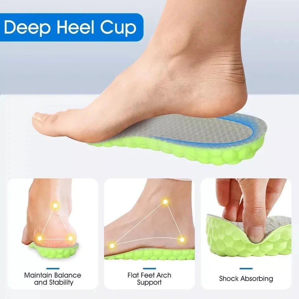Arch Support Height Increase Insoles Invisible Heel Lift Inserts for Men & Women
