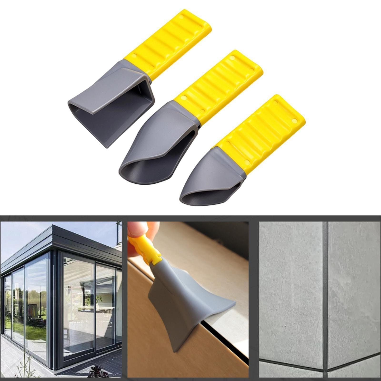 3Pcs Glue Scrapers Tool Caulk Spatulas Professional Multipurpose Finishing Tool