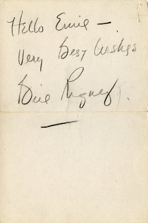Vintage BILL RIGNEY Autograph