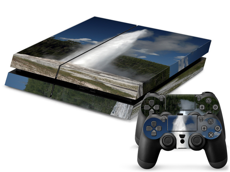 Sony PS4 Console and Controller Skins -- Old Faithful Yellowstone (#1060)