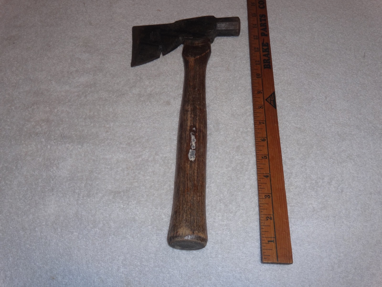 ANTIQUE ORIGINAL 14" STANLEY WOOD & METAL AX+ HAMMER 59 WEAR SAFETY GOGGLES TOOL