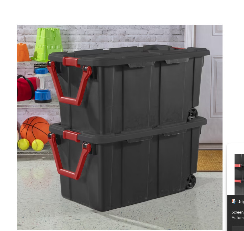 Sterilite Extra-Large Wheeled Industrial Storage Bin, 40 Gallon Durable Plastic