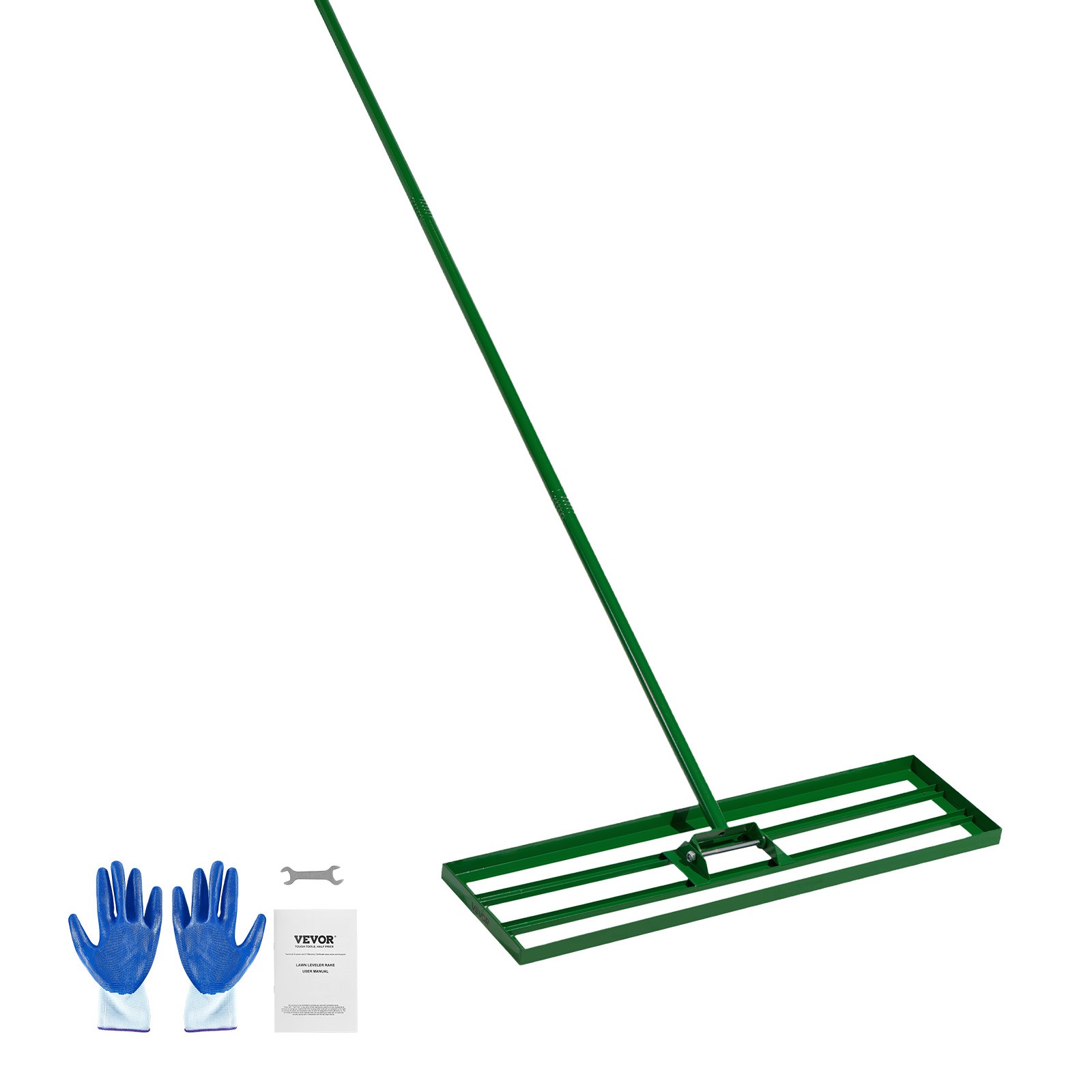 VEVOR Lawn Leveling Rake 36"x10" Level Lawn Tool with 78" Steel Extended Handle