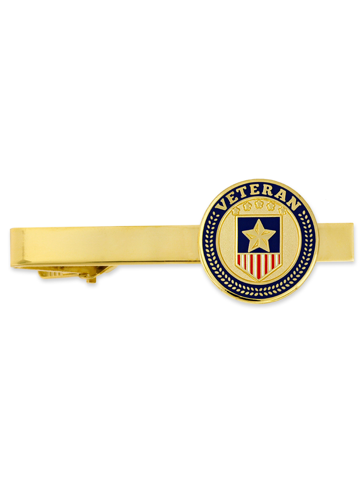 PinMart's Veteran Military American Flag Tie Clip Tie Bar Gift For Him