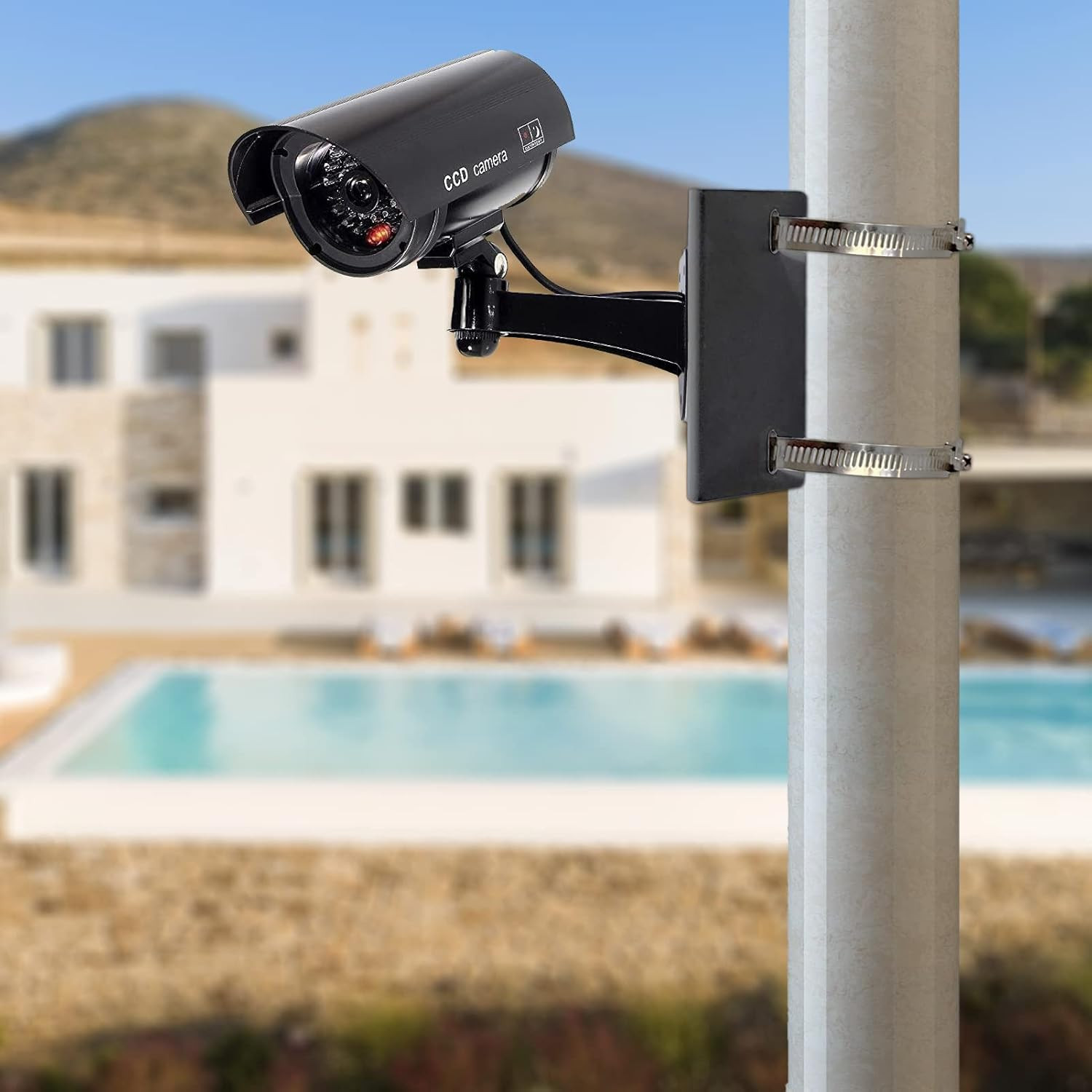 Universal Vertical Pole Mount for Security Camera, Solid Metal Mounting Corner B