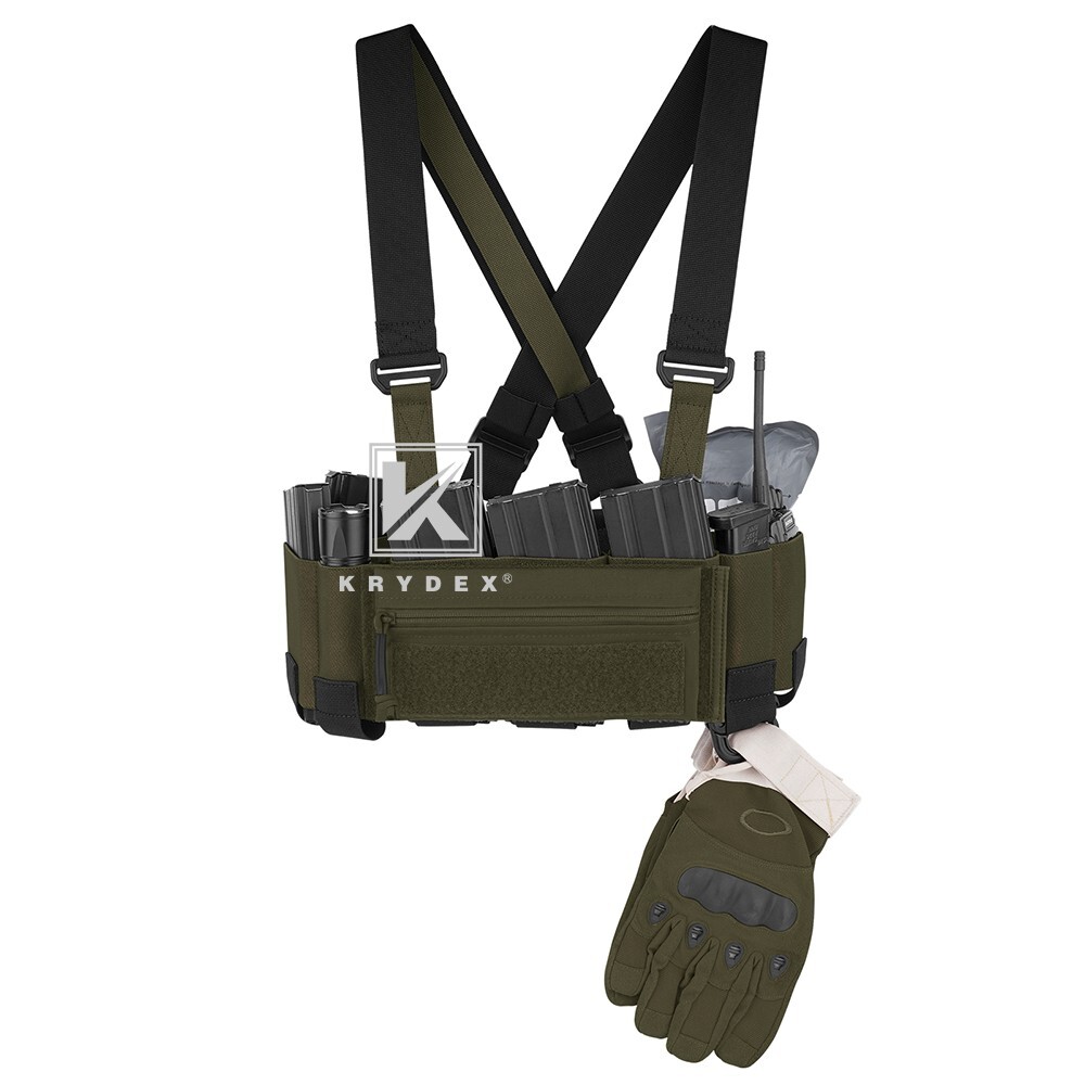 KRYDEX Concealed Carry Low-Vis Chest Rig Pouch Elastic Cummerbund Ranger Green