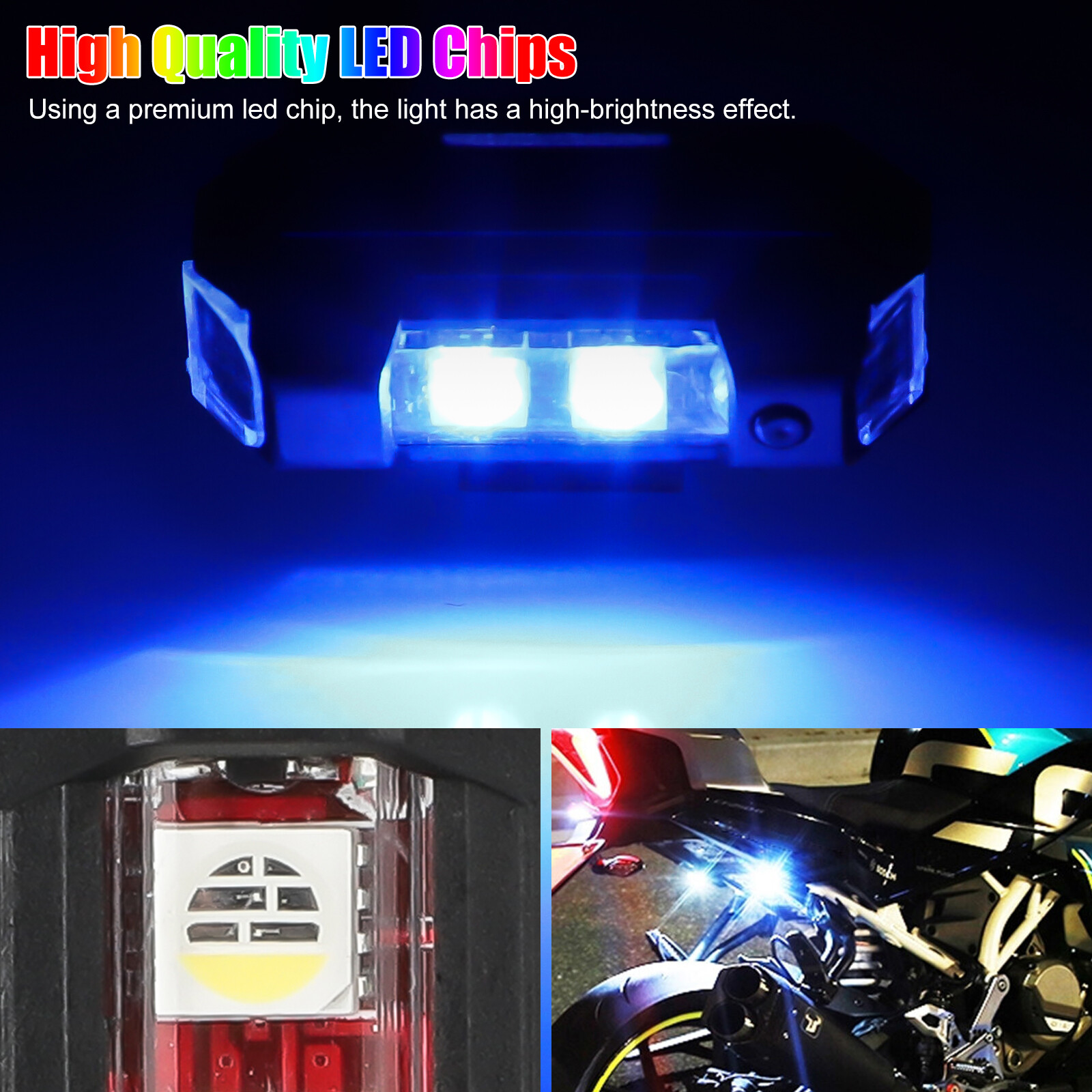 4Pcs/Set Drone Warning Strobe Lights LED Anti-collision 7 Colors USB Chargeable