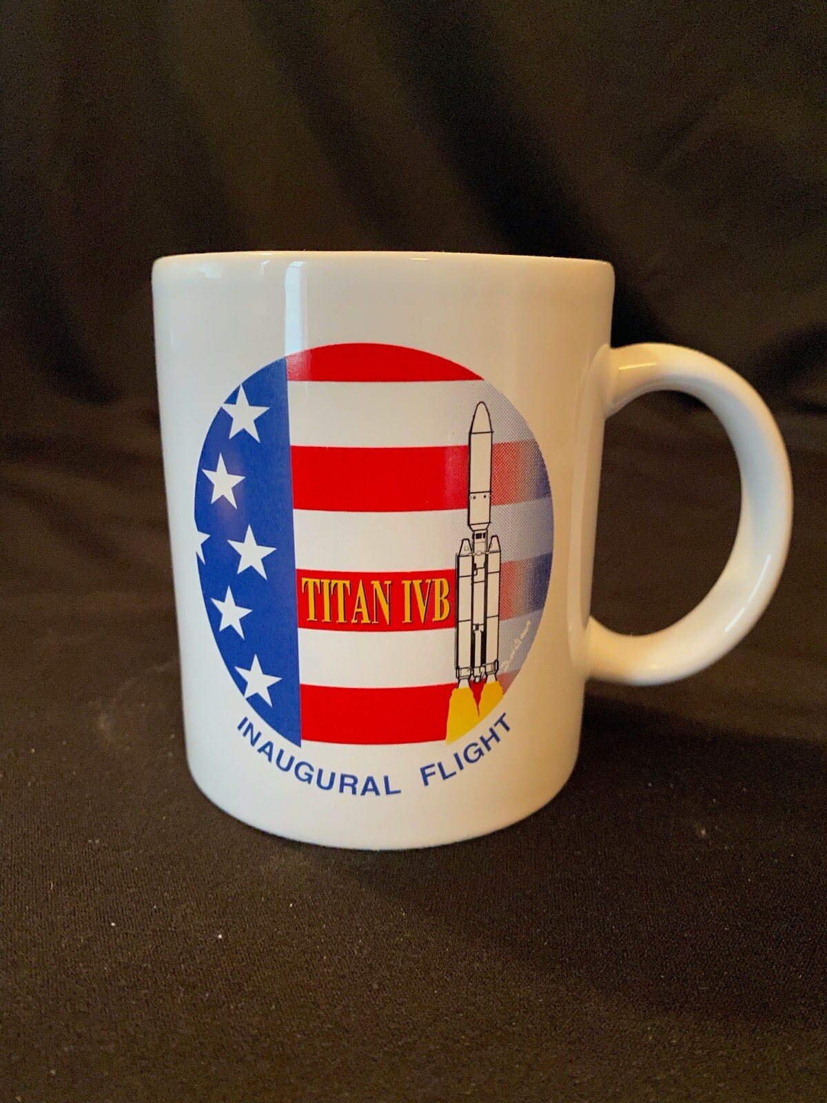 Vintage Ceramic Titan IVB Inagural Flight Missle Coffee Mug NASA