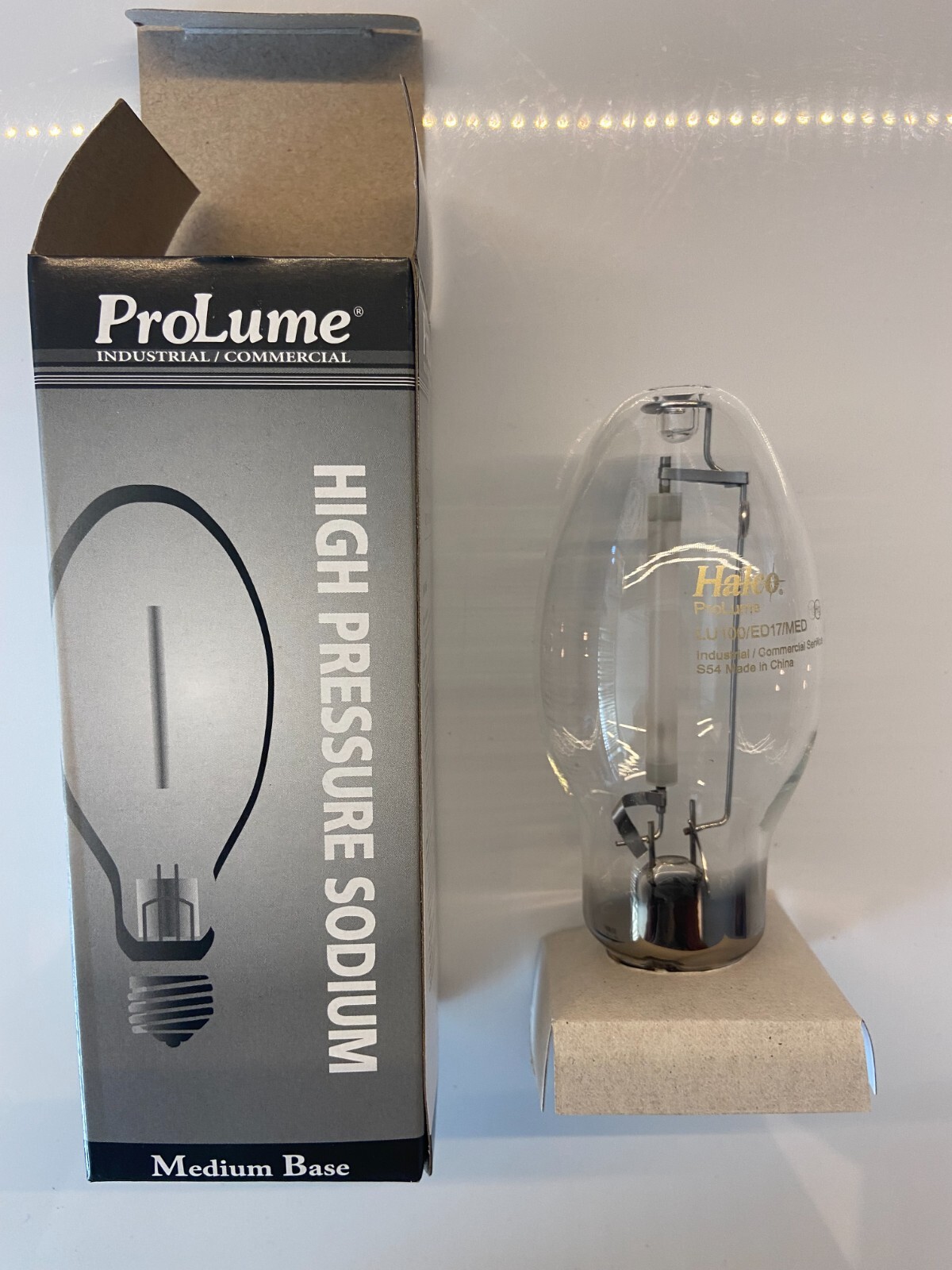 High Pressure Sodium HPS S54 Lamp Bulb 100-Watt LU100 2000K E26 Probe Start ED17