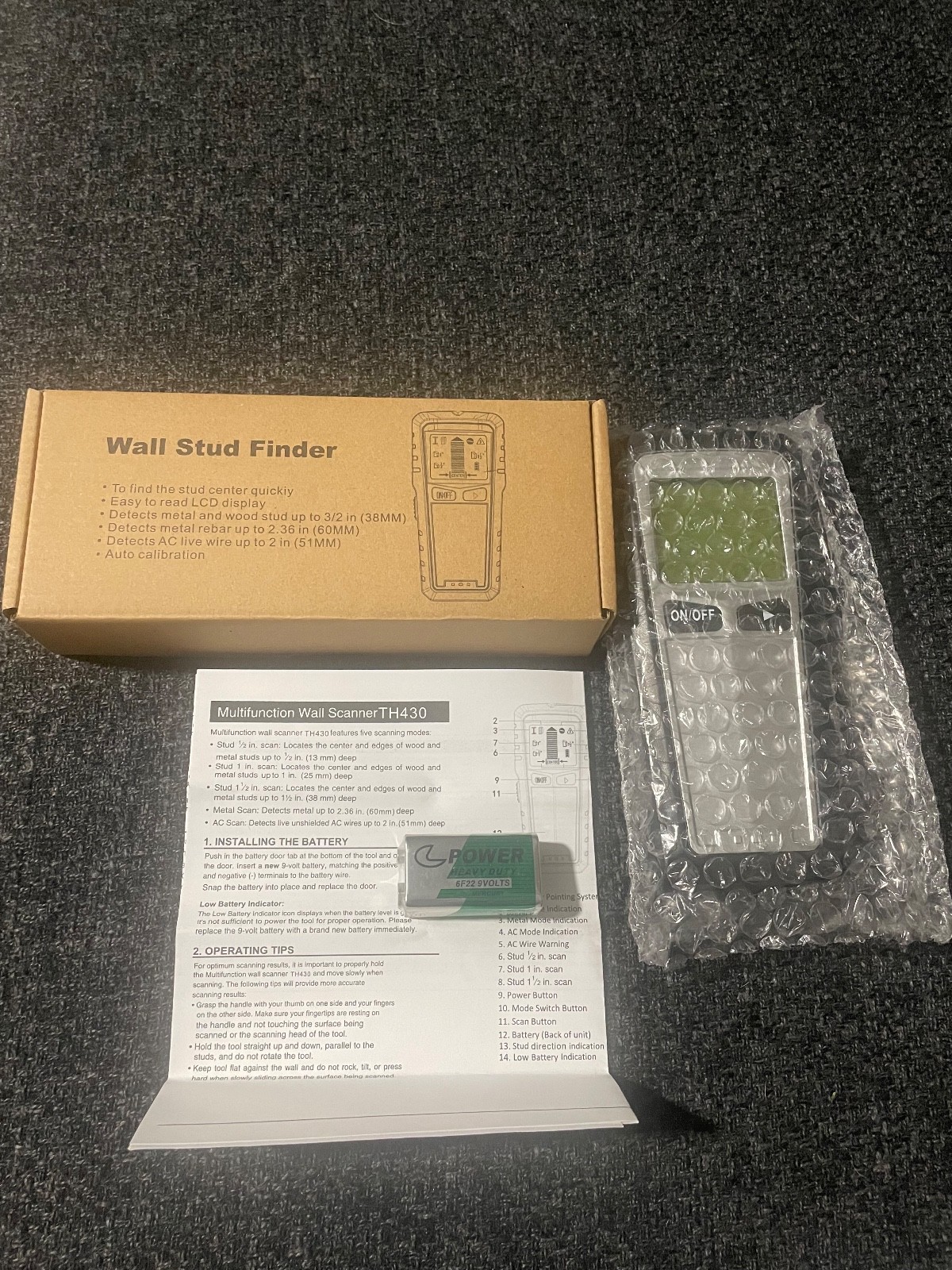 Multifunction Wall Scanner TH430 WALL STUD FINDER! NEW!
