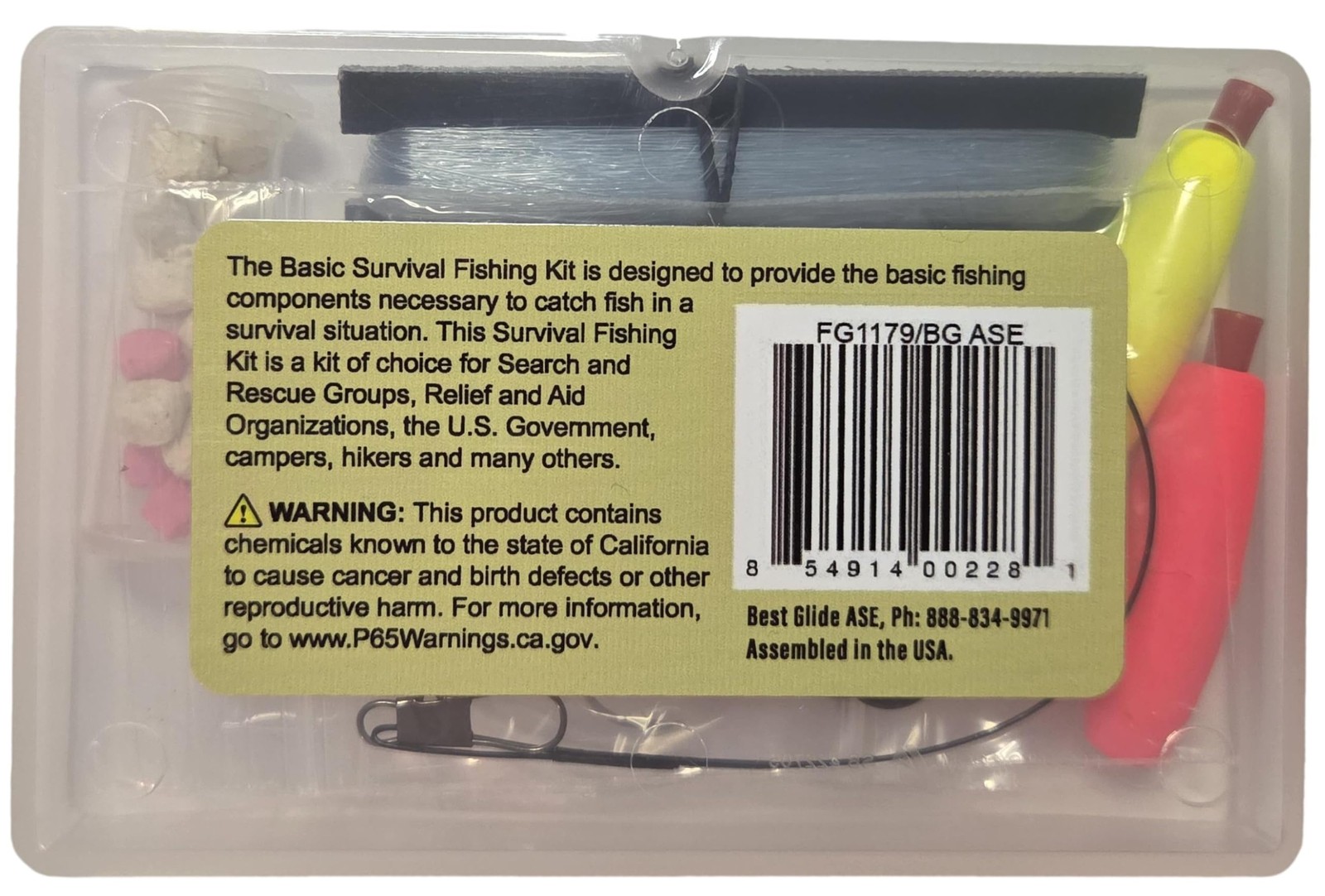Best Glide ASE Survival Fishing Kit Basic Version Gold