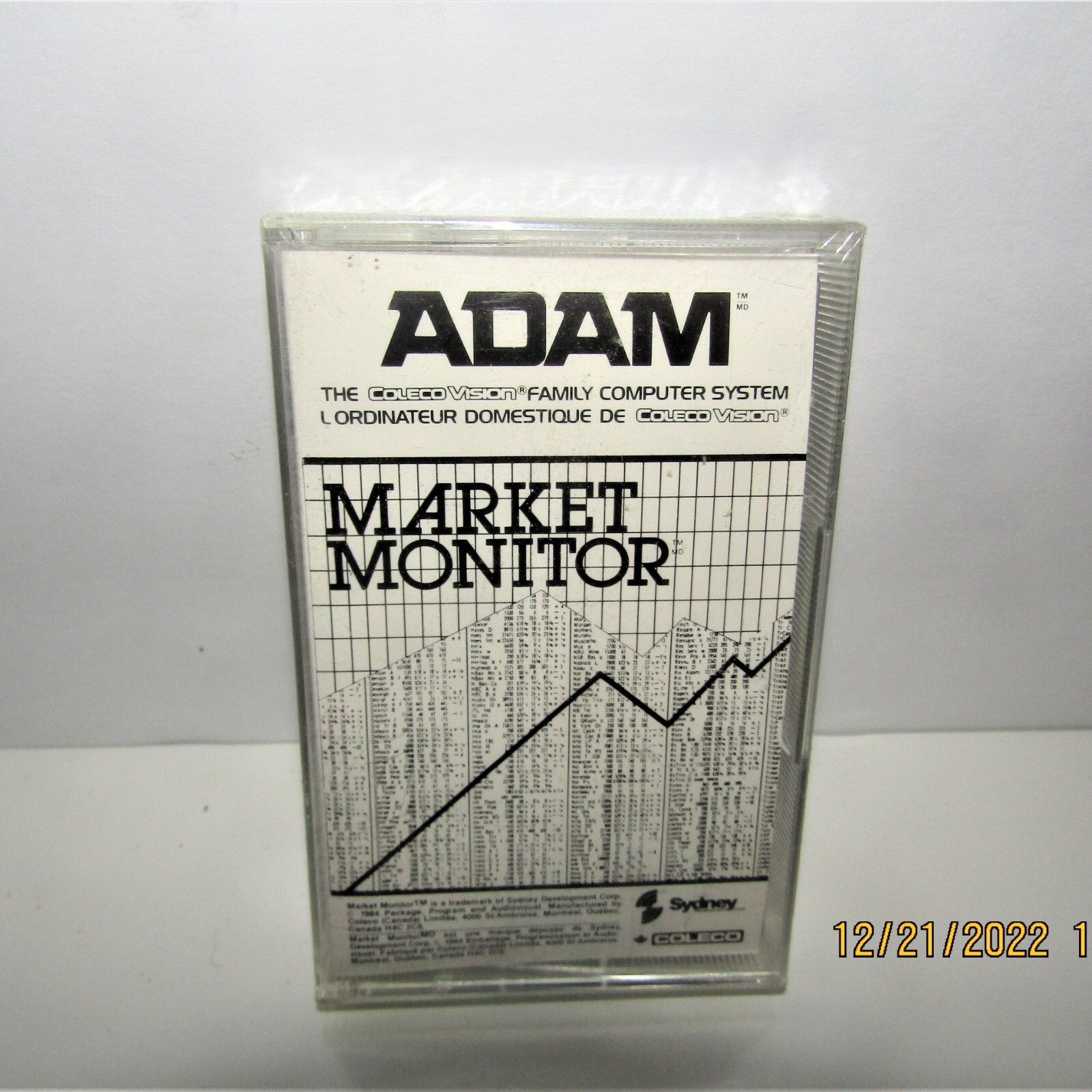 MARKET MONITOR-COLECO-ADAM DATA CASSETTE-COLECO VISION COMPUTER-NEW CASSETTE