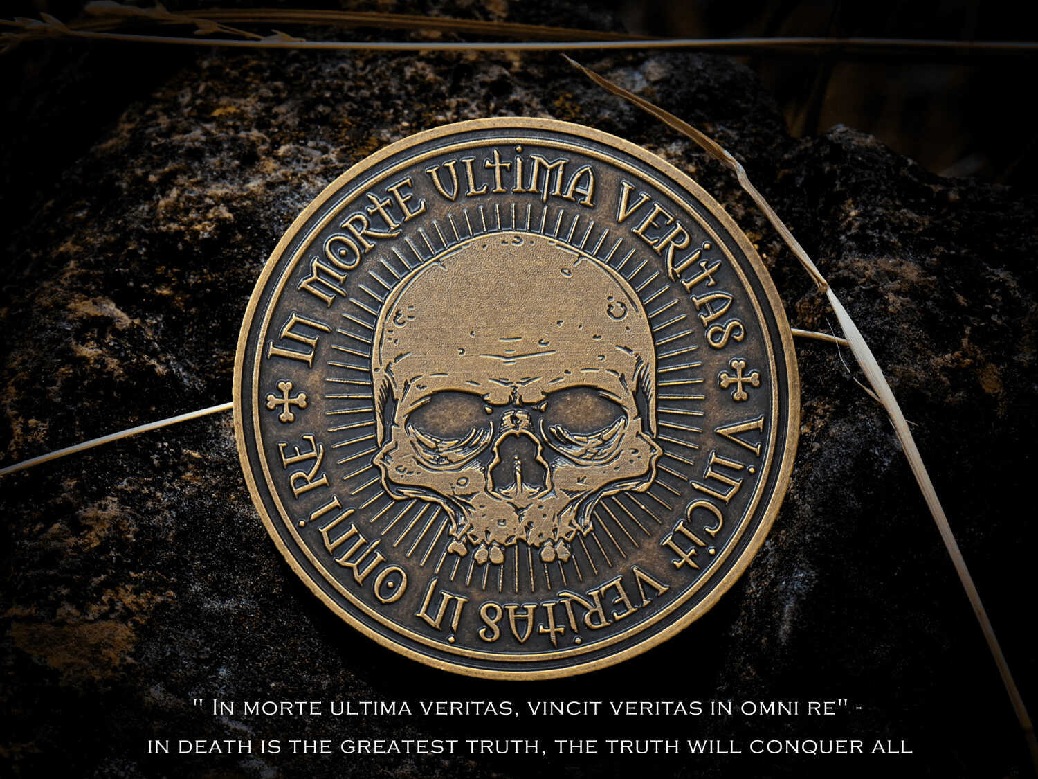 Omnia Vanitas Coin | Skull Worry Challenge Coin Gift | EDC Fiddle Coins