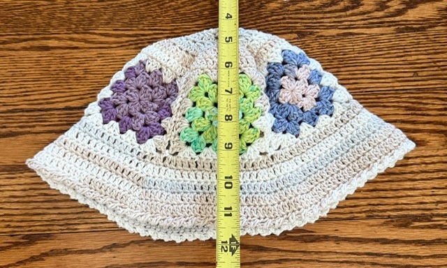 HANDMADE Crochet MOMMY AND ME Granny Square 100%COTTON YARN colorful Bucket Hat