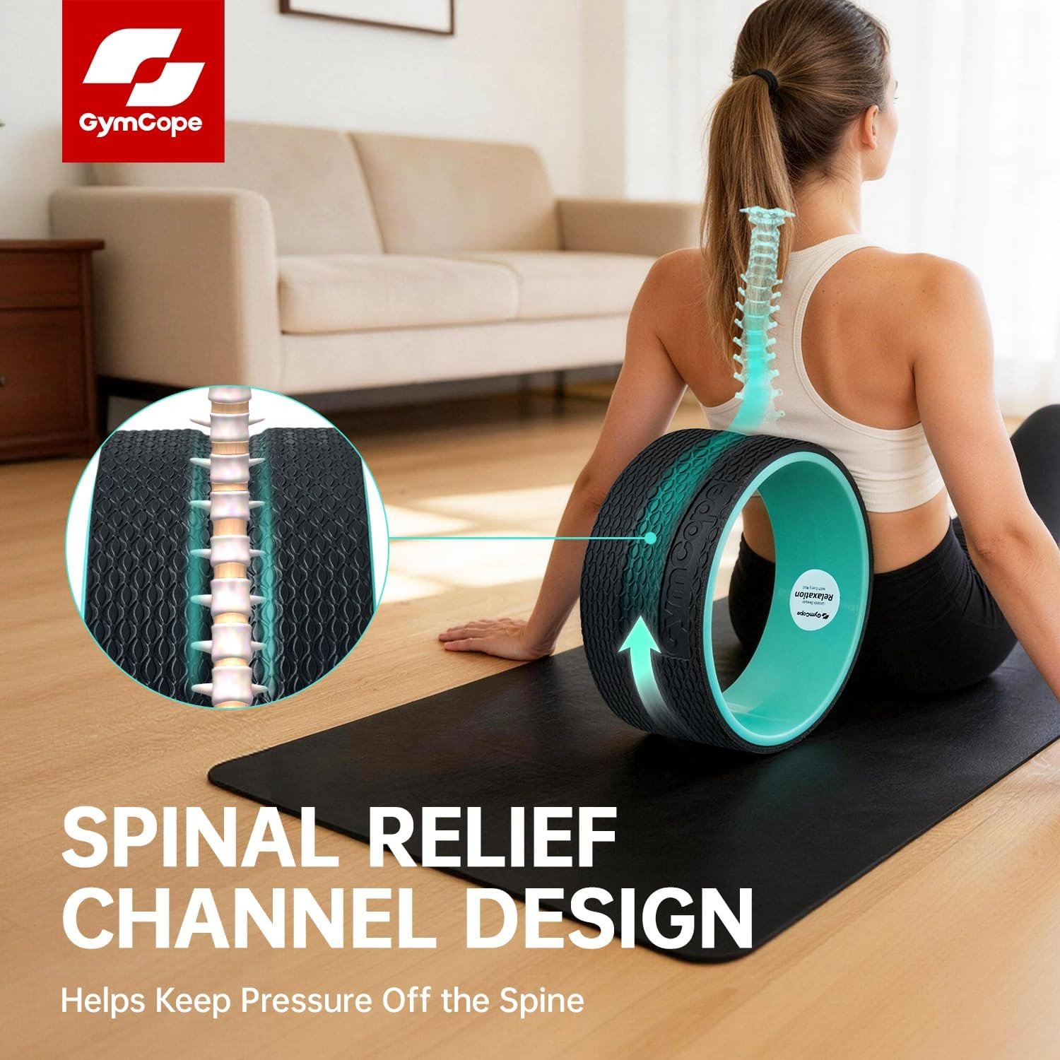 3Pack Back Wheel Foam Roller – Targeted Back & Neck Relief, Lumbar Spine Stretch