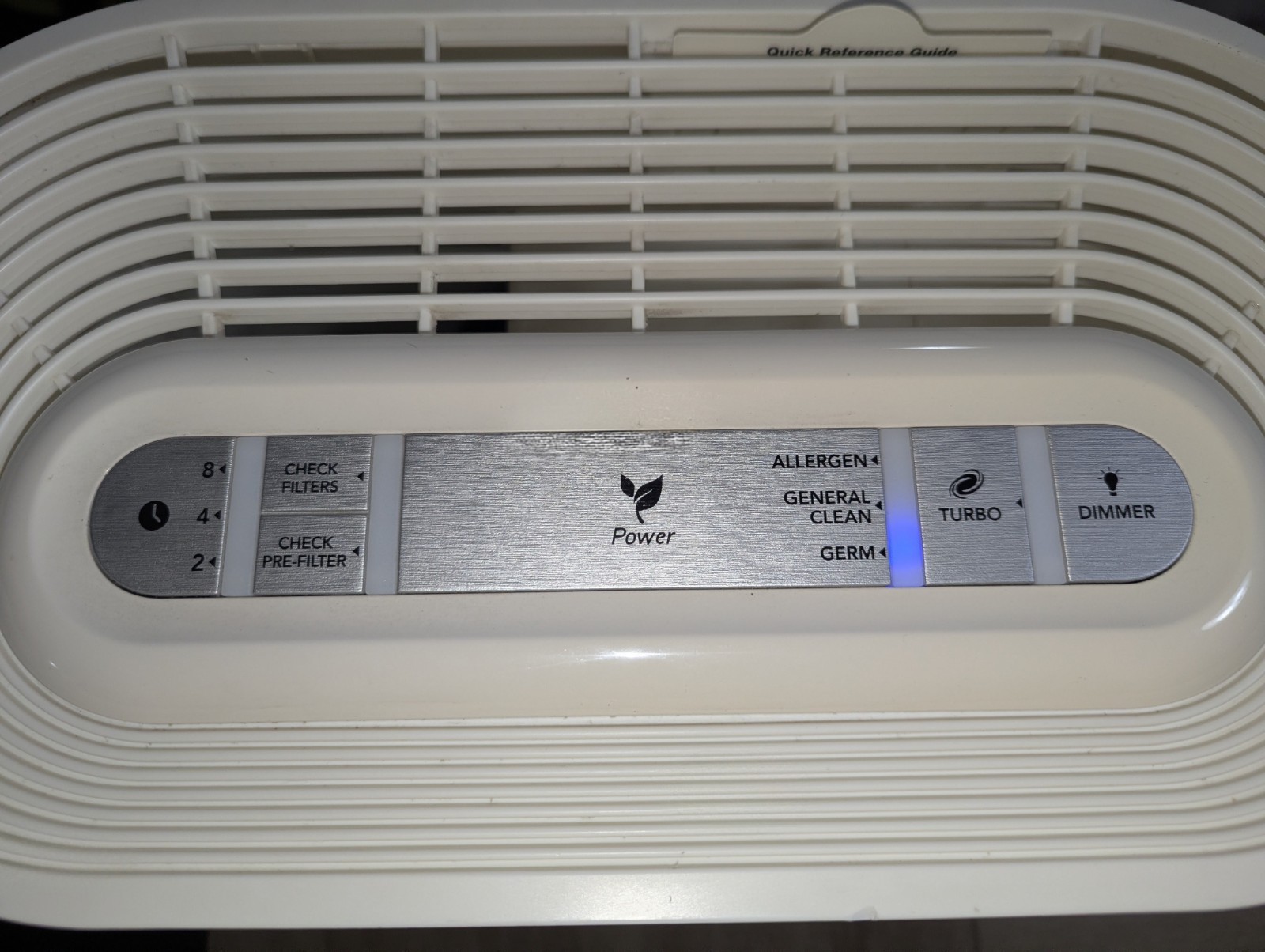 Honeywell Air Purifier White Timer Turbo Push Button Control