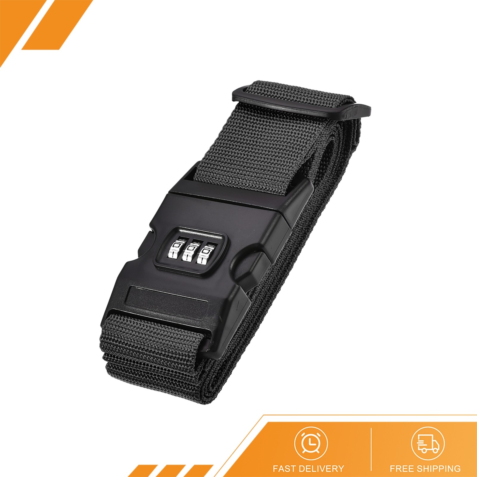 Luggage Strap Suitcase Belt Buckle 2Mx5cm Adjustable PP Packing Accessory Black