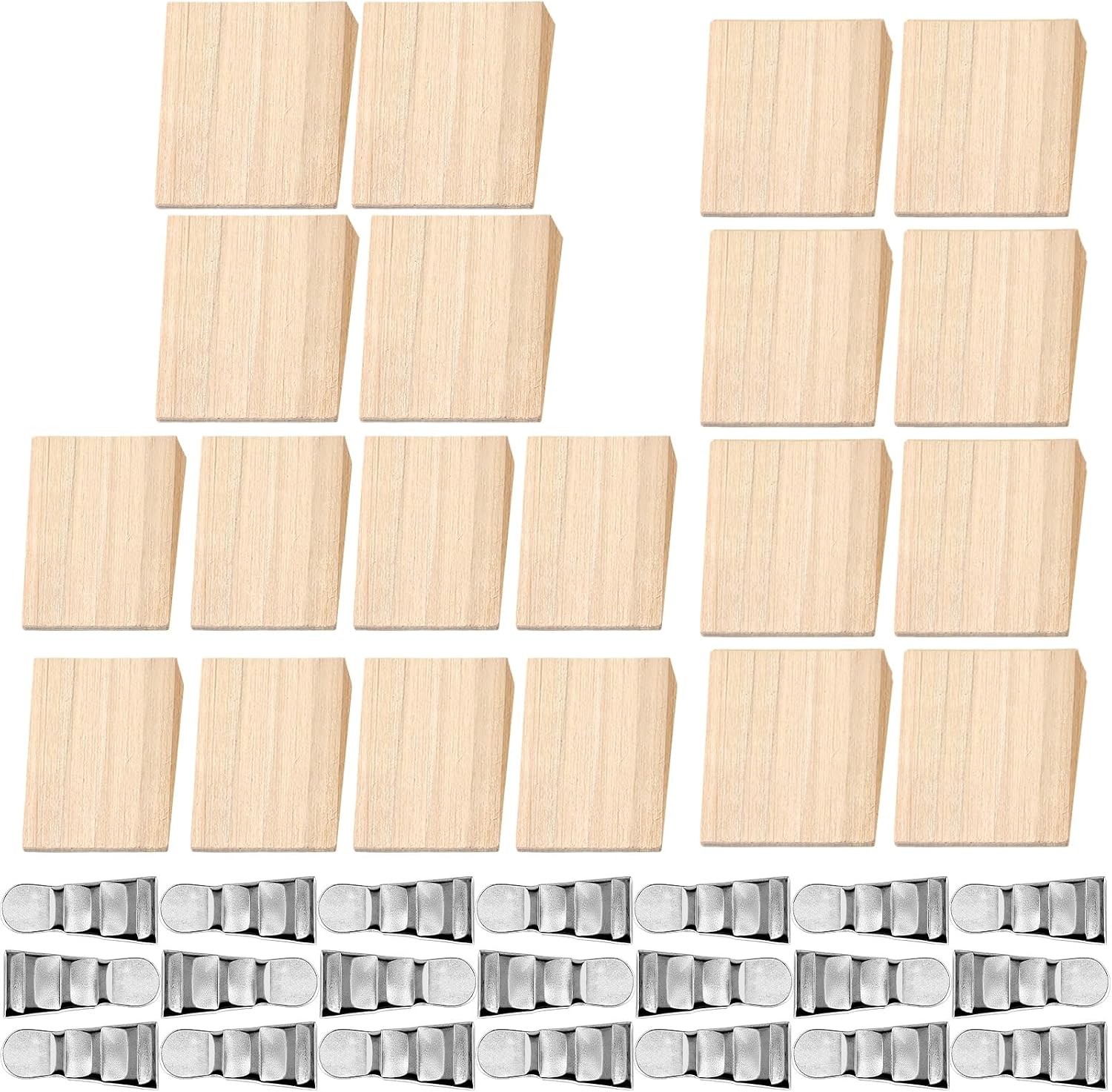 40 Pack Axe Hammer Handle Wedge Kit, 20 Wooden and 20 Corrugated Steel Wedges...