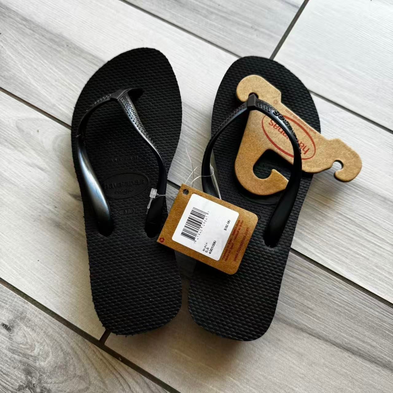 【 US-5.5 】Havaianas Women's Slim High Platform Flip Flop Sandals - Black