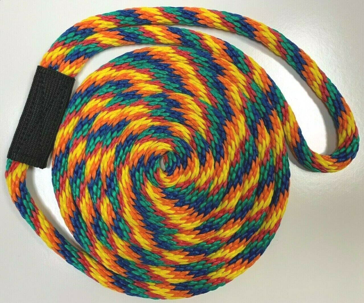 Solid Braid Nylon Dock Line - 3/8" x 20' - Floats! Fade Proof USA Made - RAINBOW