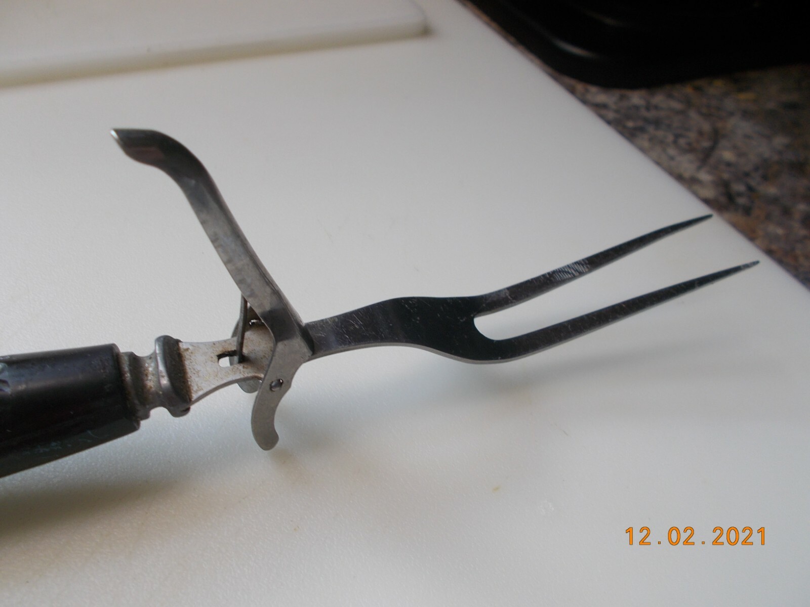 Unbranded 11" Meat Fork with Meat Holder / Stand